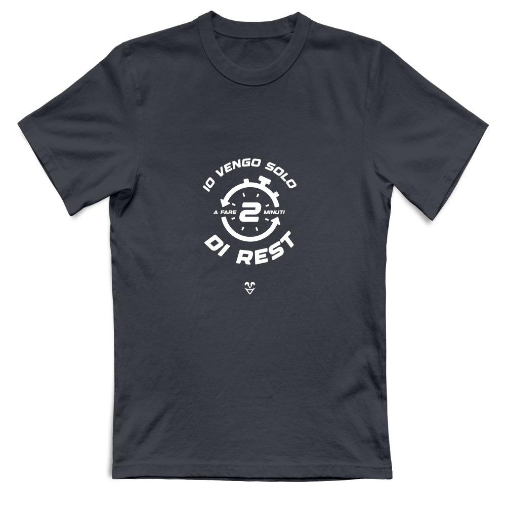 T-Shirt Unisex Palestra “2 min di Rest” - Stampa White