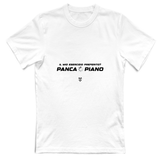 T-Shirt Unisex Palestra “Esercizio Preferito? Panca Piano” - Stampa Black
