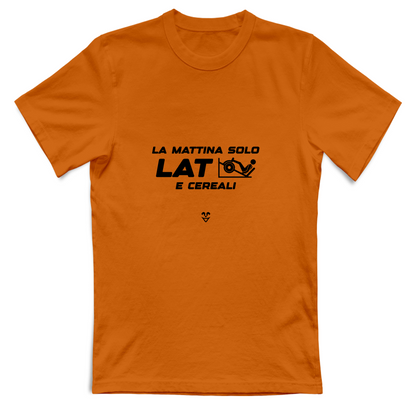 T-Shirt Unisex Palestra “La Mattina Solo Lat e Cereali” - Stampa Black