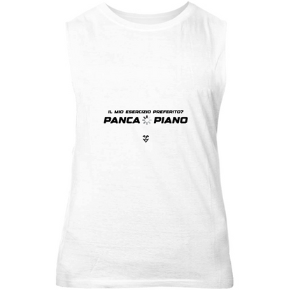Canotta Unisex Palestra “Esercizio Preferito? Panca Piano” - Stampa Black