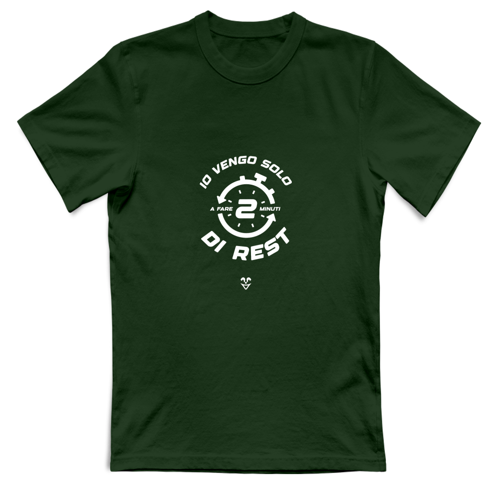T-Shirt Unisex Palestra “2 min di Rest” - Stampa White