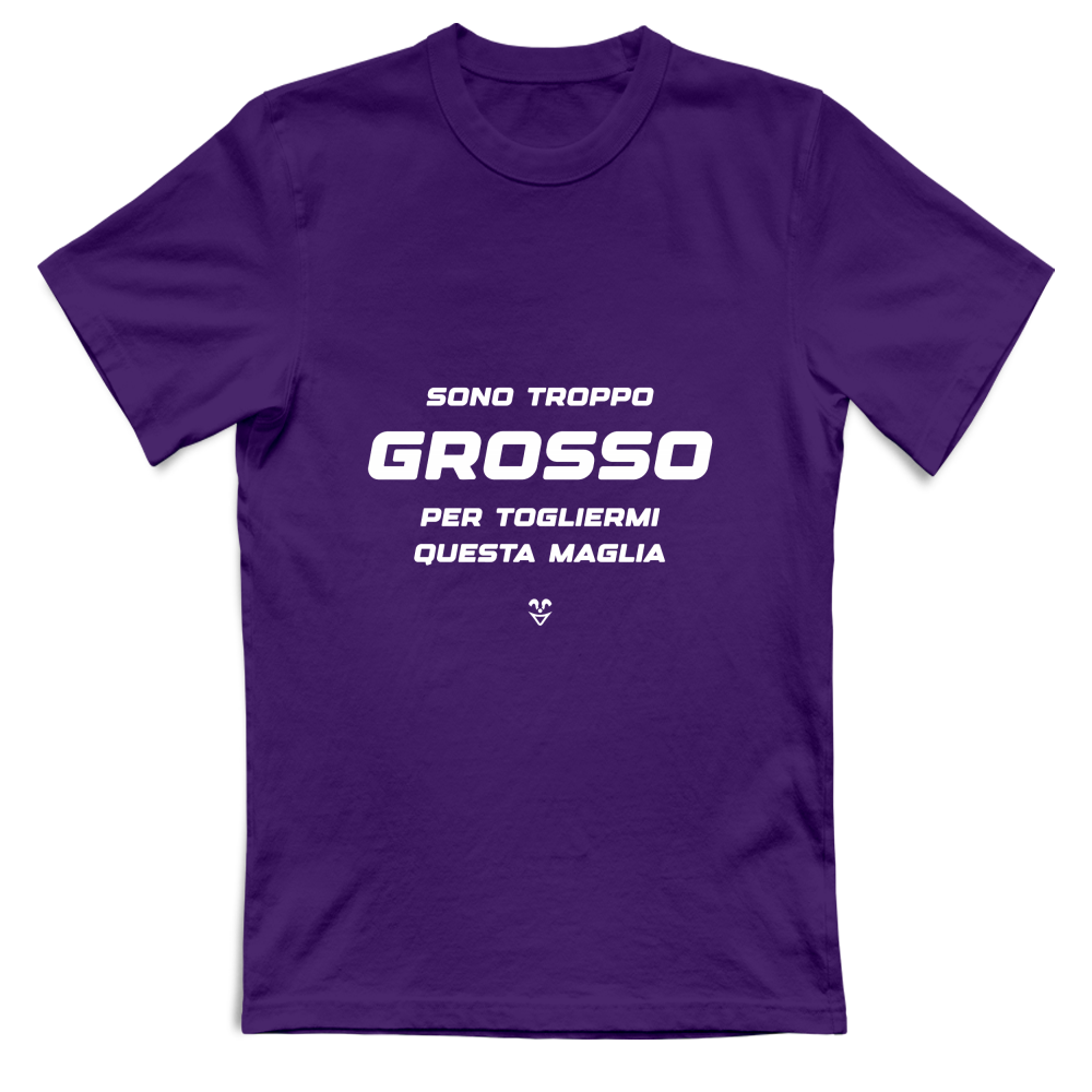 T-Shirt Unisex “Sono Troppo Grosso Per Togliermi Questa Maglia” - Stampa white