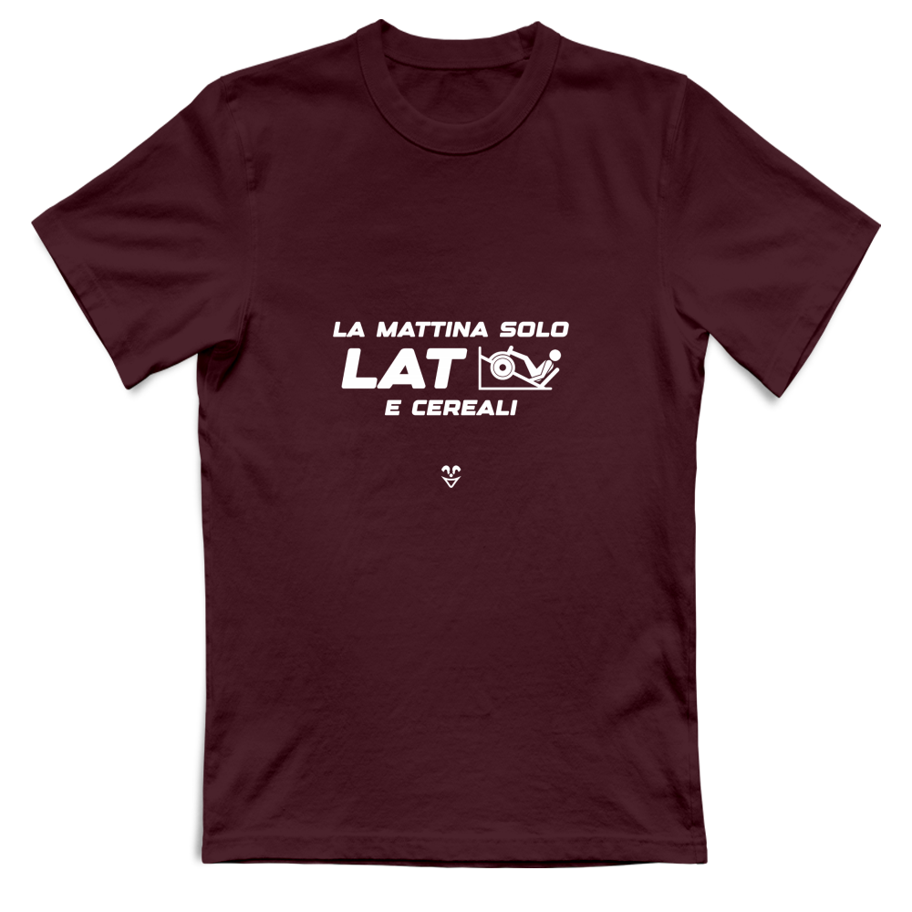 T-Shirt Unisex Palestra “La Mattina Solo Lat e Cereali” - Stampa White