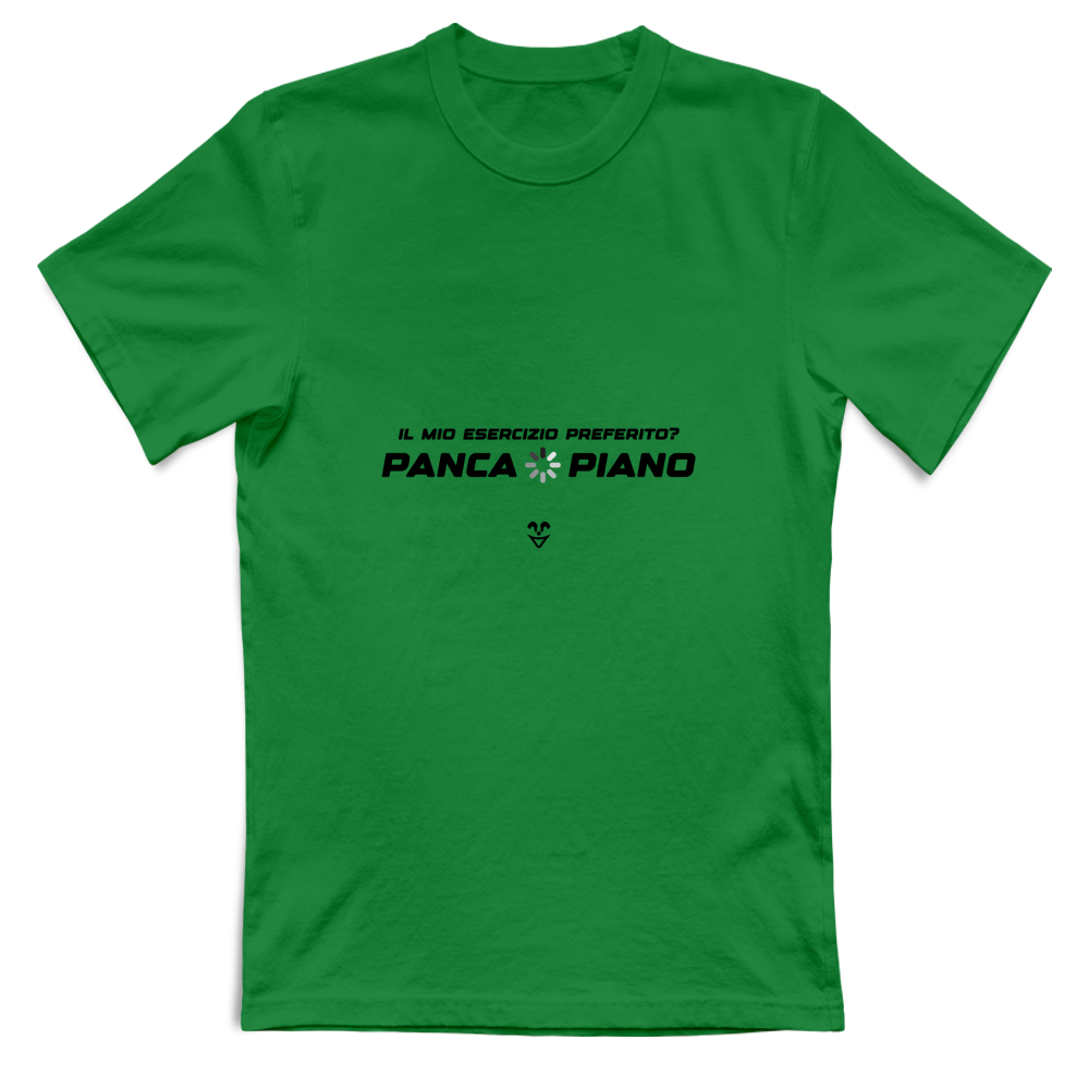 T-Shirt Unisex Palestra “Esercizio Preferito? Panca Piano” - Stampa Black