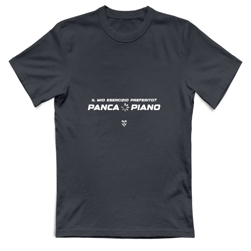 T-Shirt Unisex Palestra “Esercizio Preferito? Panca Piano” - Stampa White