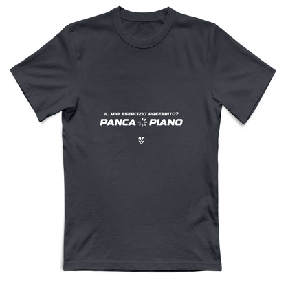 T-Shirt Unisex Palestra “Esercizio Preferito? Panca Piano” - Stampa White