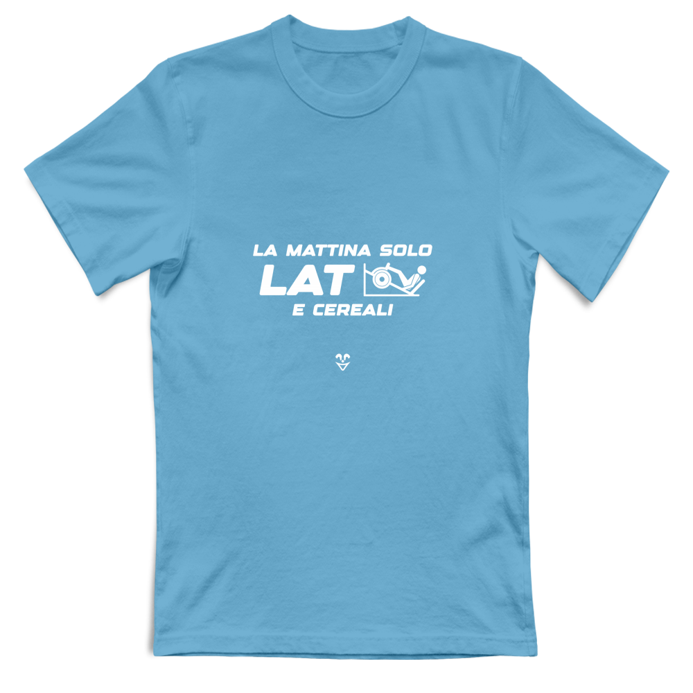 T-Shirt Unisex La Mattina Solo Lat e Cereali Stampa White