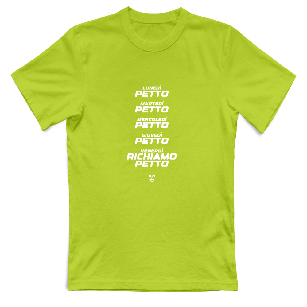 T-Shirt Unisex Palestra “Settimana Petto” - Stampa White