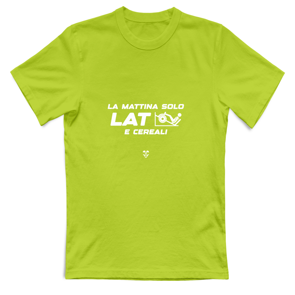 T-Shirt Unisex La Mattina Solo Lat e Cereali Stampa White