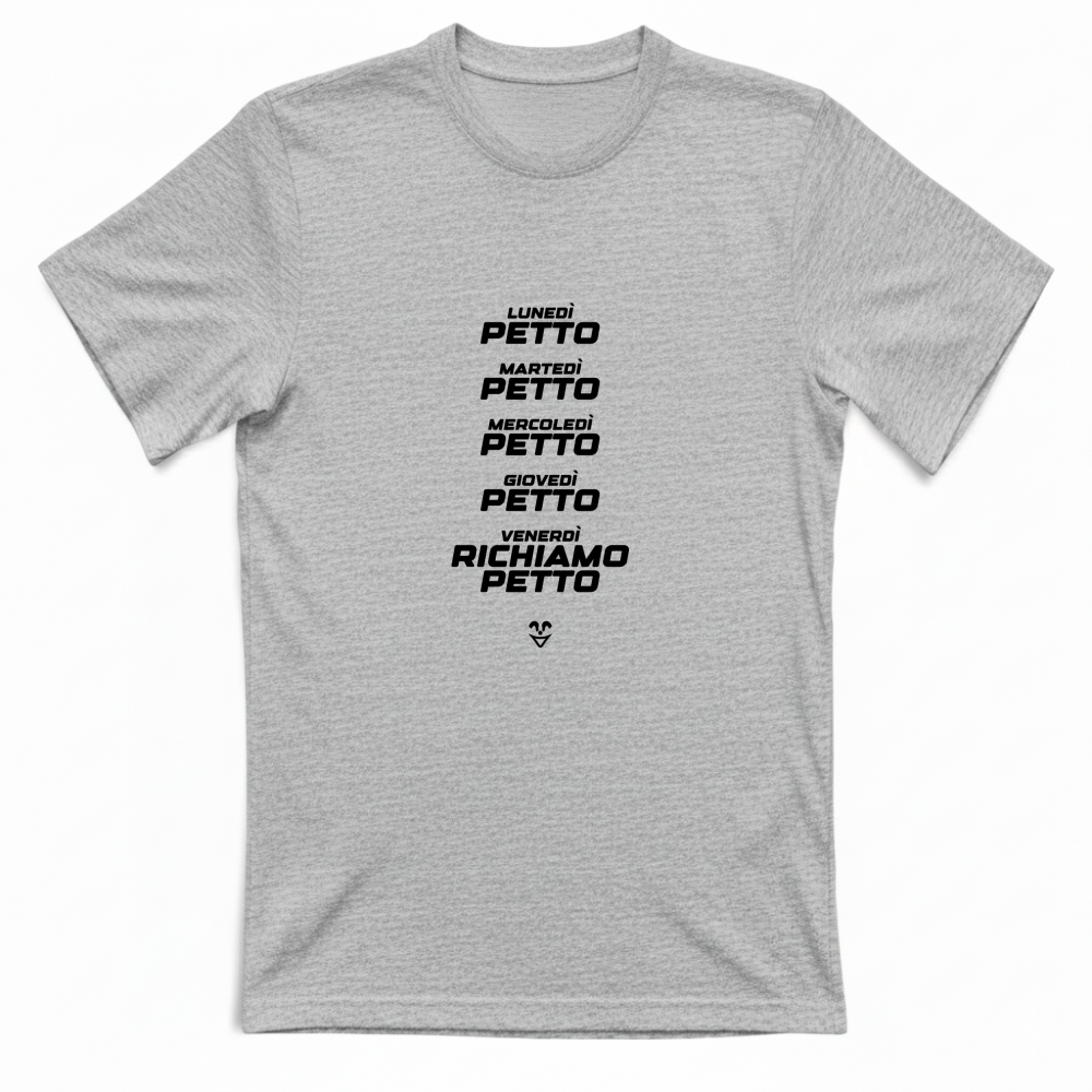 T-Shirt Unisex Palestra “Settimana Petto” - Stampa Black