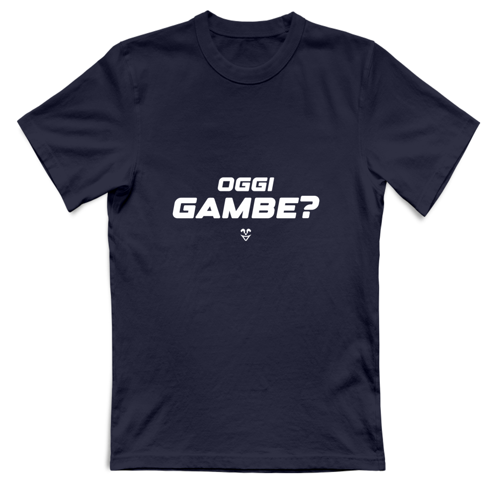 T-Shirt Unisex Palestra “Oggi Gambe?” - Stampa White