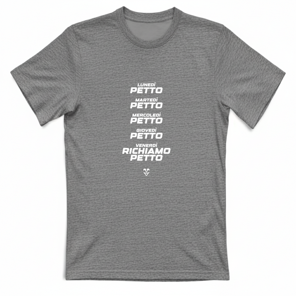 T-Shirt Unisex Palestra “Settimana Petto” - Stampa White