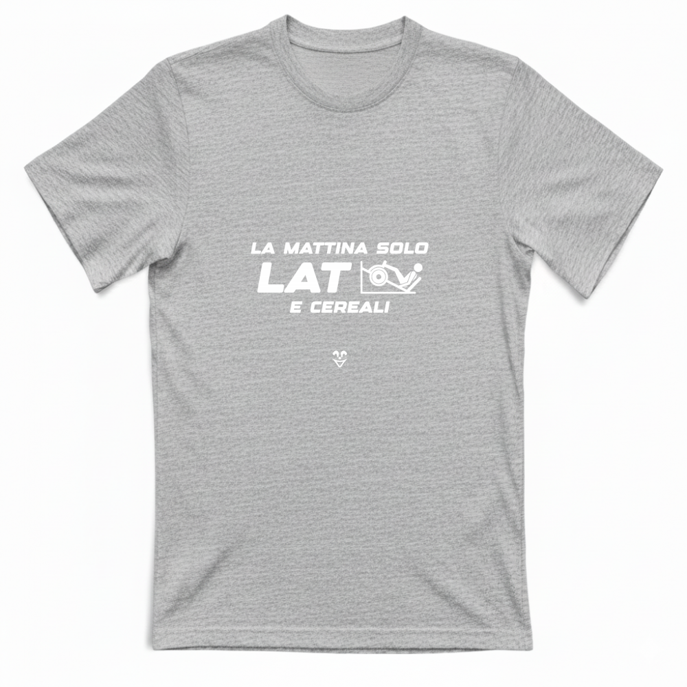 T-Shirt Unisex La Mattina Solo Lat e Cereali Stampa White
