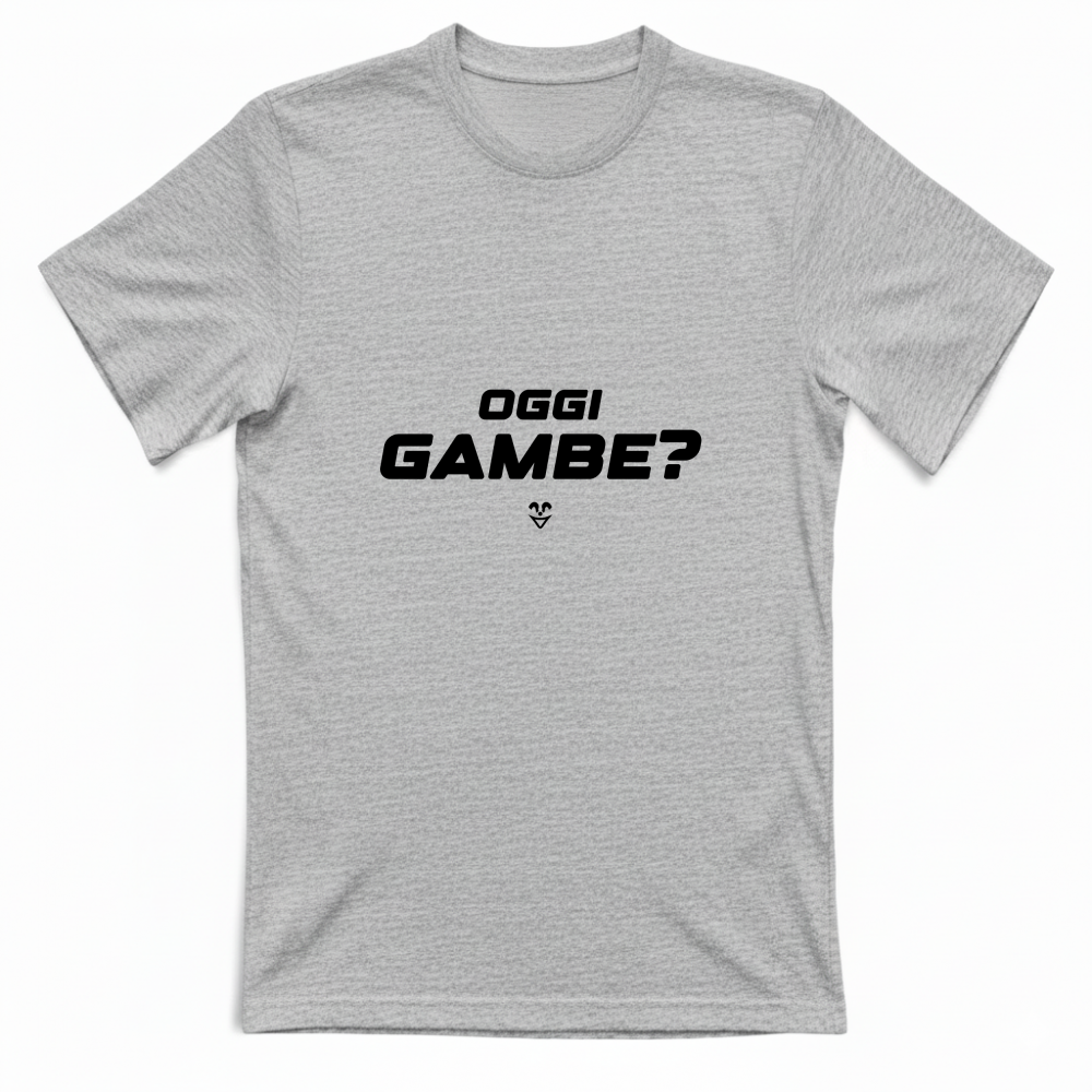 T-Shirt Unisex Palestra “Oggi Gambe?” - Stampa Black