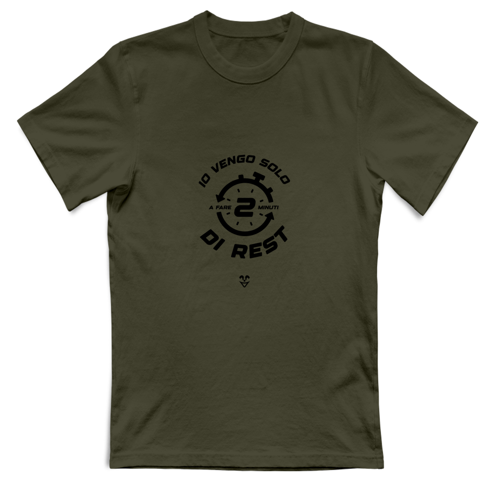 T-Shirt Unisex Palestra “2 min di Rest” - Stampa Black